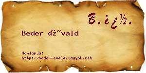 Beder Évald névjegykártya